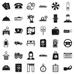 Poster - Profitable icons set, simple style