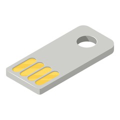 Poster - Plastic flash drive icon, isometric style