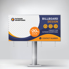 Wall Mural - billboard design, template for outdoor advertising, posting photos and text. modern business concept