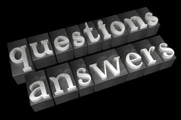 Poster - Questions and answers concept - letterpress