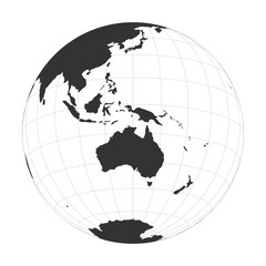 Wall Mural - vector earth globe focused on australia and oceania.