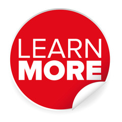 Poster - Learn More label red sticker