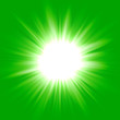 © vectortatu - Green flash star background, white light rays vector illustration
