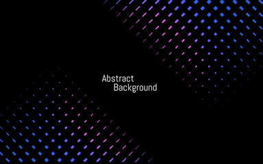 Poster - Abstract dark stylish background. Blue and purple backdrop. Color dotted lines on black background. Vector illustration