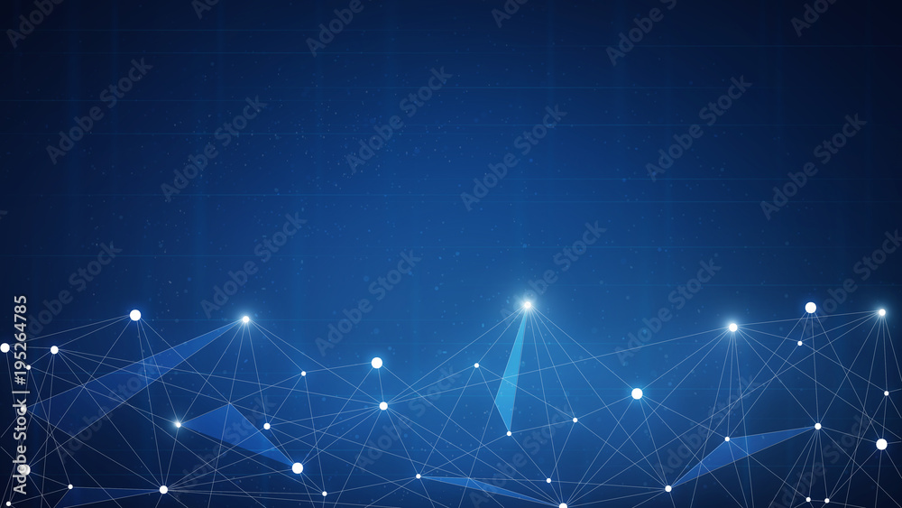 Blockchain technology network futuristic hud background with chain of ...