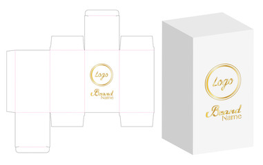 Box packaging die cut template design. 3d mock-up Vector illustration.