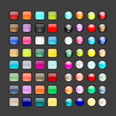 Poster - Set of glossy button icons for your design