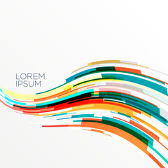 Sticker - colorful abstract wavy lines background