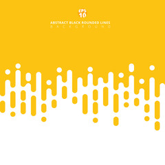 Poster - Abstract yellow mustard Rounded Lines Halftone Transition.