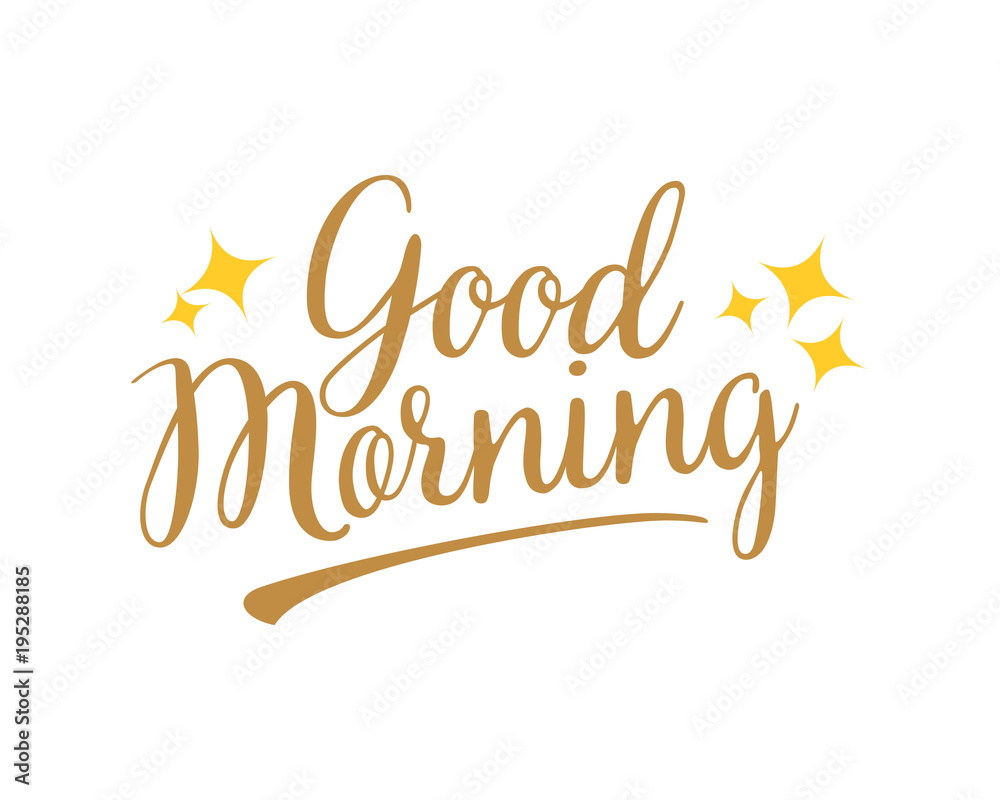 good morning typography typographic creative writing text image Stock ...