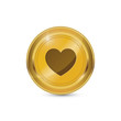 Heart Circular Gold Vector Web Button Icon