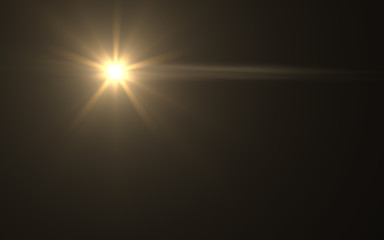 Wall Mural - lens flare or star flare in black background.modern nature flare effect with black background for ov