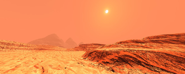 Wall Mural - 3d rendering planet mars lanscape
