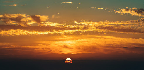 Wall Mural - Panorama of sky at sunset or sunrise