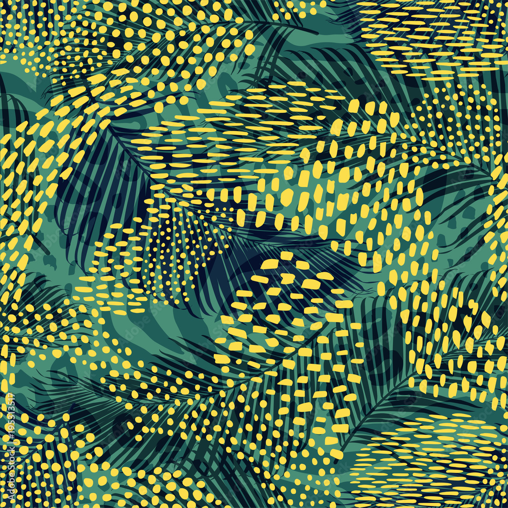 Papel de parede Abstract geometric seamless pattern with animal print