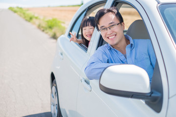 man drive car in Furano