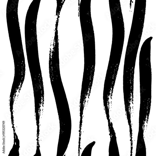 Stoffe zum Nähen Vektor handgezeichneten schwarz-weiß Musterdesign im Grunge-Stil. Pinselstrich, ornament geometrische Formen Abbildung. Gut für Verpackungspapier, Tapete und print-Design.