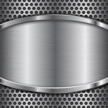 Metal Perforated Background With Stainless Steel Element