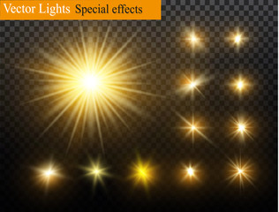 Wall Mural - star on a transparent background,light effect,vector illustration. burst with sparkles.