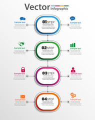 Abstract infographic template with four steps for success. Business  template with options for diagram, workflow, timeline, web design. Vector EPS 10