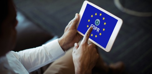 Aufkleber - Composite image of european union locked