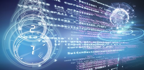 Poster - Composite image of blue code