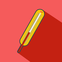 Poster - Mercury thermometer icon. Flat illustration of mercury thermometer vector icon for web