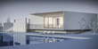 © Dmitriy - House in a minimalist style. Showroom. 3d rendering.