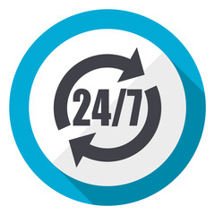Poster - Service blue flat design web icon