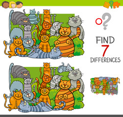 Sticker - find differences with cats animal characters