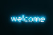 © sergiokat - Welcome neon sign on brick wall background