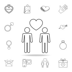 Poster - loving boys icon. Set of Love element icons. Premium quality graphic design. Signs, outline symbols collection icon for websites, web design, mobile app