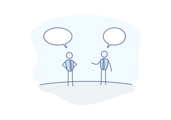 Business characters having a conversation. Vector illustration