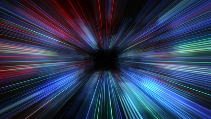 Poster - 3d futuristic abstract business and technology concept, acceleration super fast motion blur of light