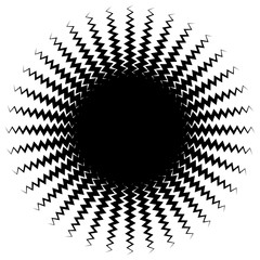 Poster - Concentric radial element. Radiating abstract geometric element
