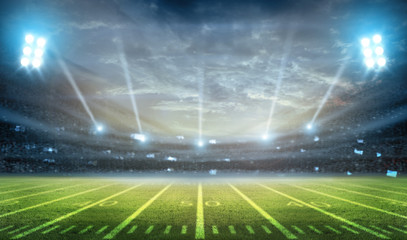 Wall Mural - lights at night and stadium 3D rendering.