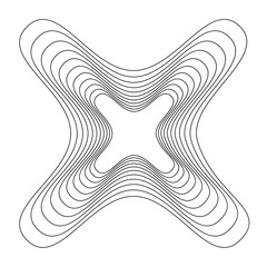 Fototapete - Circular, radial abstract element on white. Radiating shape with distortion