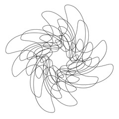 Aufkleber - Circular, radial abstract element on white. Radiating shape with distortion