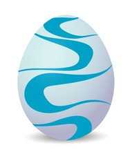 Blue White Easter Egg Isolated On White Background