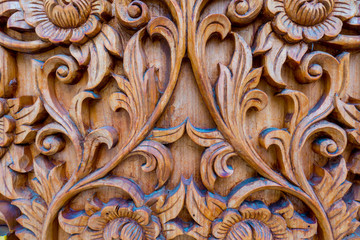 Wall Mural - Wood carving texture and background