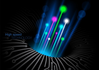 Aufkleber - Abstract image representing high speed technology. Vector EPS file.