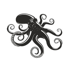 Wall Mural - Octopus vector ocean seafood mollusc icon