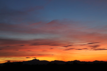 yellow gold sky evening in tropical countries summer