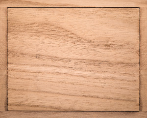 Poster - Wooden frame background. Brown wood material with border made from oak material.