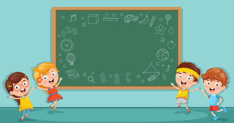 Wall Mural - Vector Illustration Of Kids Classroom