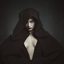 Mysterious Hooded Vampire Woman
