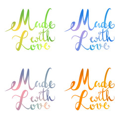 Lettering made with love text set