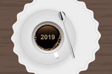 Poster - Kaffeetasse mit Untertasse - 2019