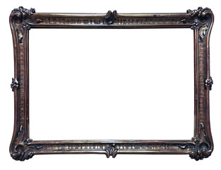 Wall Mural - Silver vintage picture frame isolated on white background