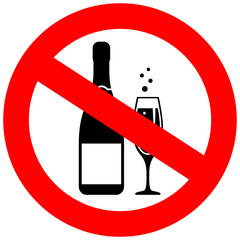 Sticker - No alcohol celebration vector sign